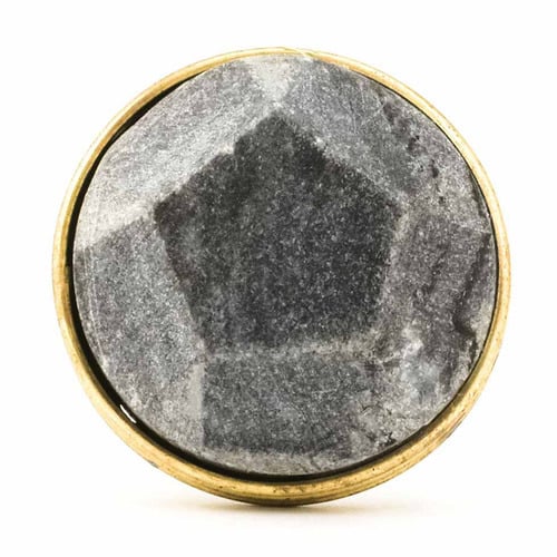 Marble & Brass Pentagon Knob