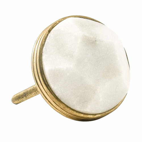 Marble & Brass Pentagon Knob