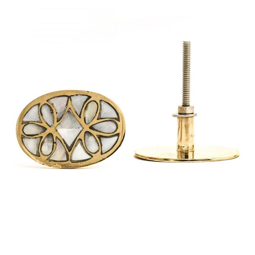 Do.Up Oval Brass & Shell Knob Temple & ster