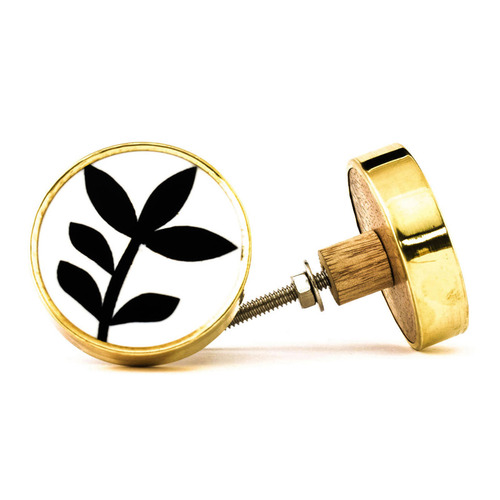 Monochrome Leaf Knob
