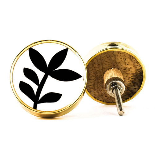 Monochrome Leaf Knob