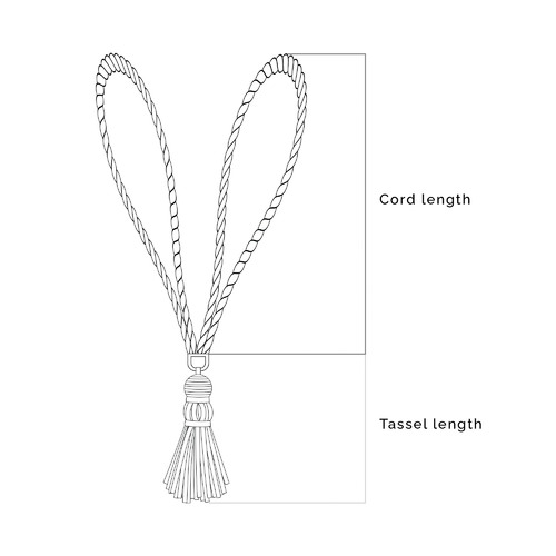 Natural & Black Jute Ball Curtain Tie Back