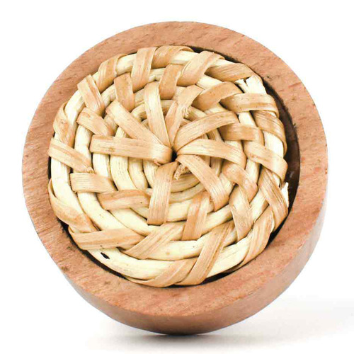 Rattan & Beech Wood Cabinet Knob