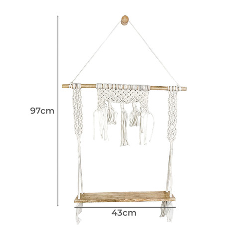 Macrame Cotton Hanging Wall Shelf
