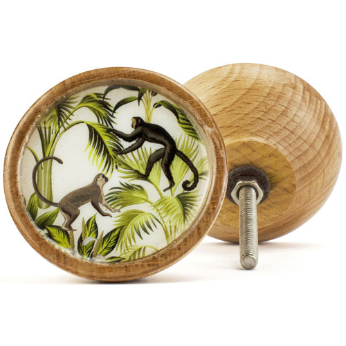 Savanna Monkeys Mango Wood & Acrylic Cabinet Knob