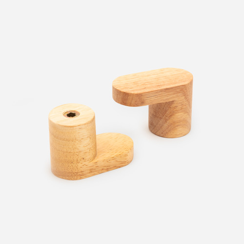 L Curved Rubberwood Wall Hook