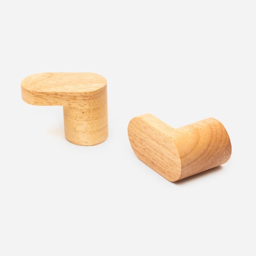 L Curved Rubberwood Wall Hook