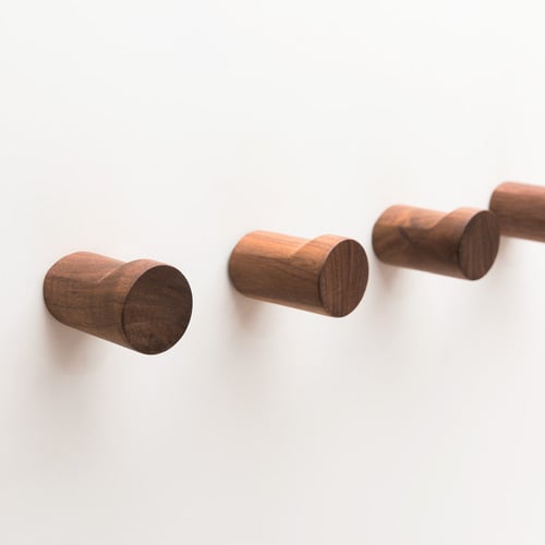Cylinder Walnut Wall Hook