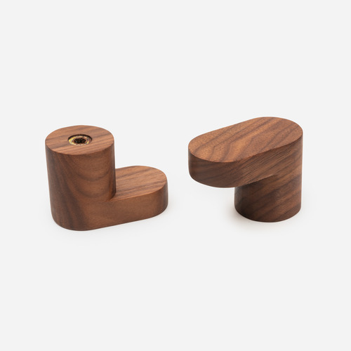 L Curved Walnut Wall Hook
