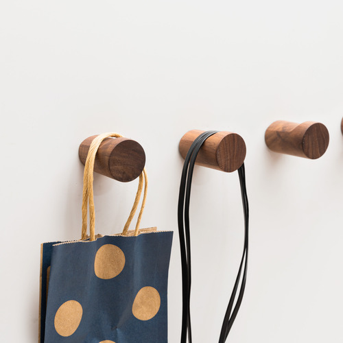 Cylinder Walnut Wall Hook