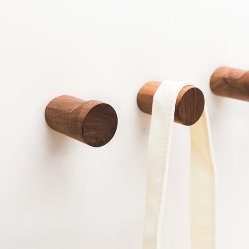 Cylinder Walnut Wall Hook