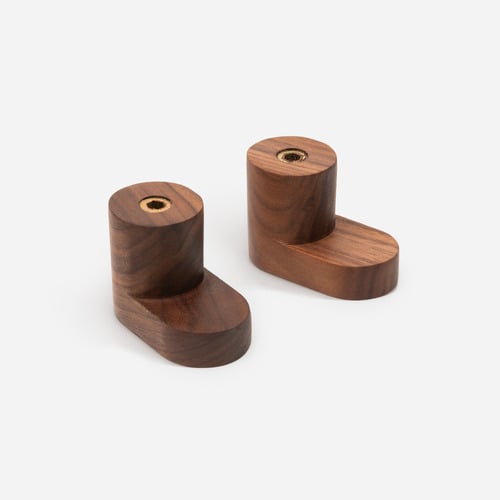 L Curved Walnut Wall Hook
