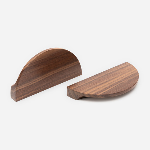 Loch Walnut Half Moon Cabinet Handle