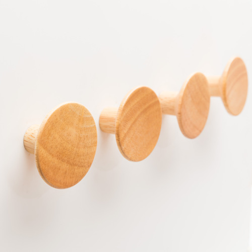 Round Rubberwood Wall Hook
