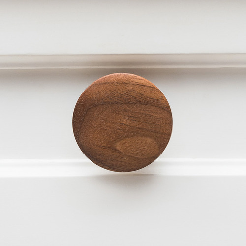 Blyth Walnut Wood Round Cabinet Knob