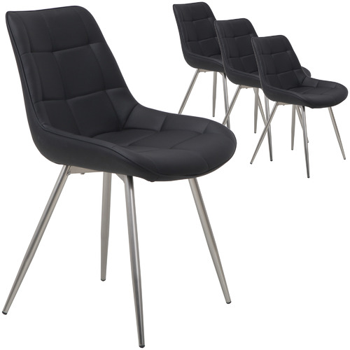 Keys Road Designs Nora Faux Leather Dining Chairs Temple Webster Nora Faux Leather Dining Chairs, Faux Leather Dining Chairs Set Of 4 Grey