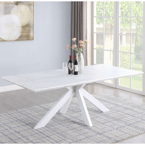 white rectangle table