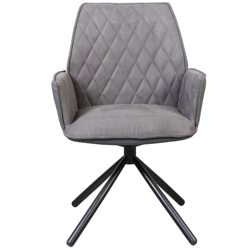 Grey Fern Faux Leather Swivel Dining Chairs | Temple & Webster