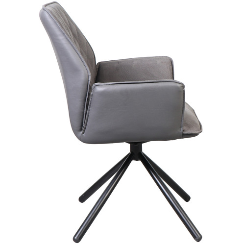 Grey Fern Faux Leather Swivel Dining Chairs Temple & ster