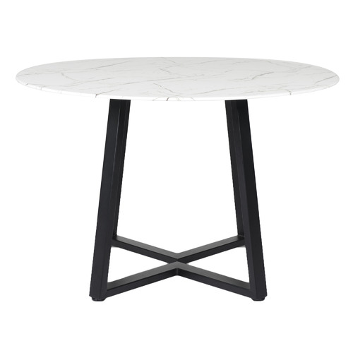 black faux marble dining table