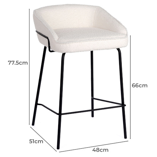 66cm Ancel Boucle Barstools