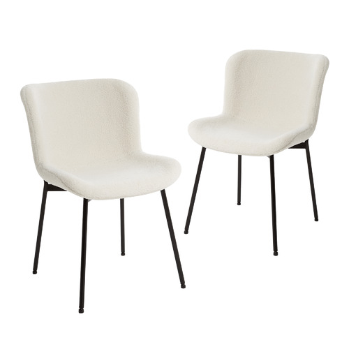 Keys Road Designs Ancel Boucle Dining Chairs | Temple & Webster