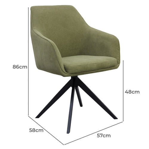 Olive Alexei Corduroy Swivel Dining Chairs