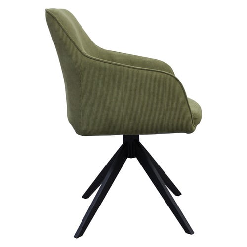 Olive Alexei Corduroy Swivel Dining Chairs