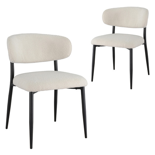 Keys Road Designs Lorwie Boucle Dining Chairs | Temple & Webster