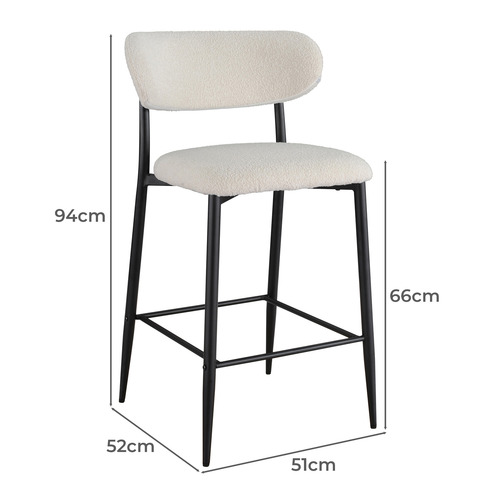 66cm Lorwie Boucle Barstools