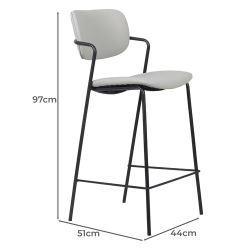 66cm Morcant Faux Leather Bar Stools