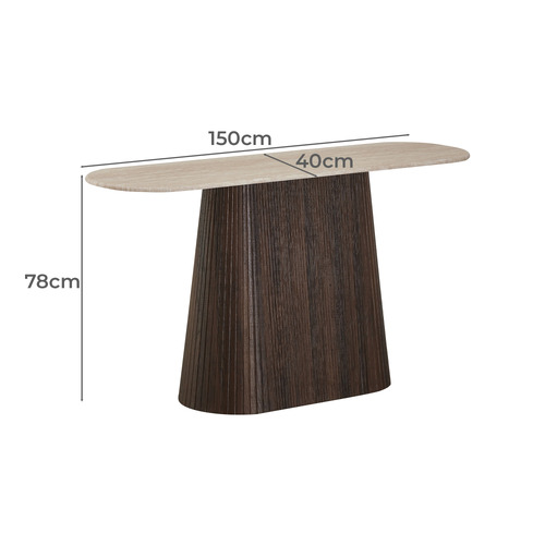 Theia Travertine Console Table