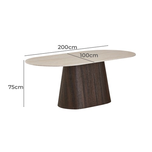 Theia Travertine Dining Table