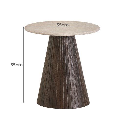 Theia Travertine Side Table