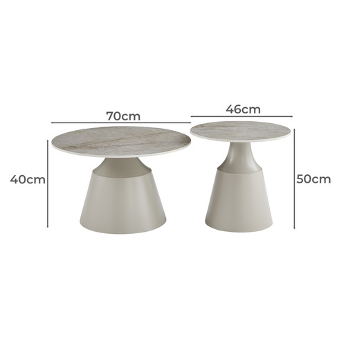2 Piece Shara Ceramic Coffee Table Set