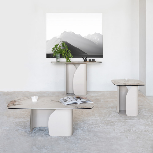 Milford Ceramic & Glass Side Table