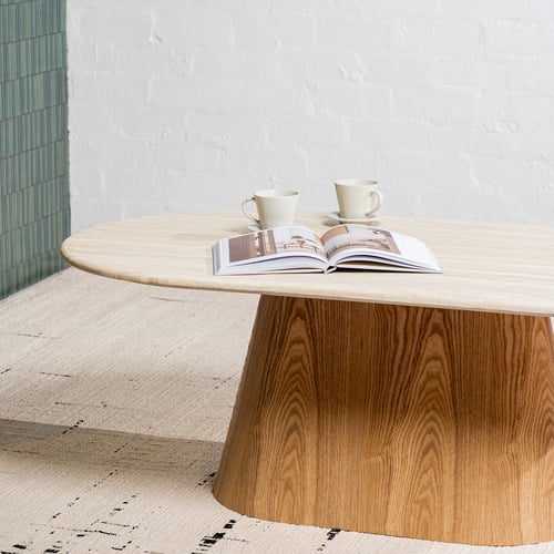Wesley Oval Marble Coffee Table