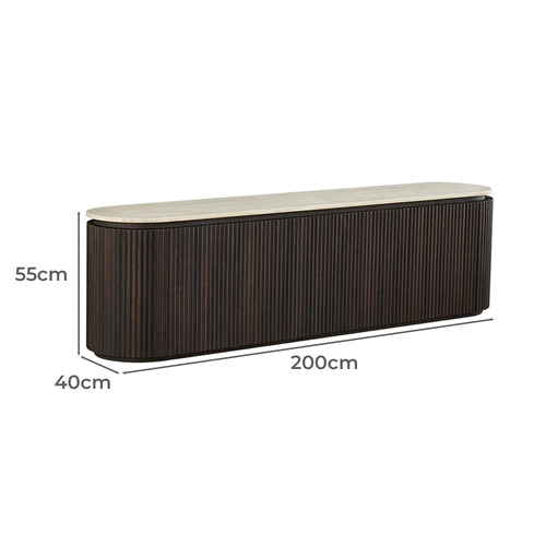 Caelric Travertine-Look TV Unit