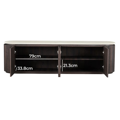 Caelric Travertine-Look TV Unit