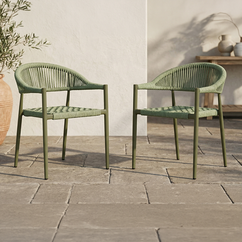 Aeliana Rope Weave Outdoor Dining Chairs