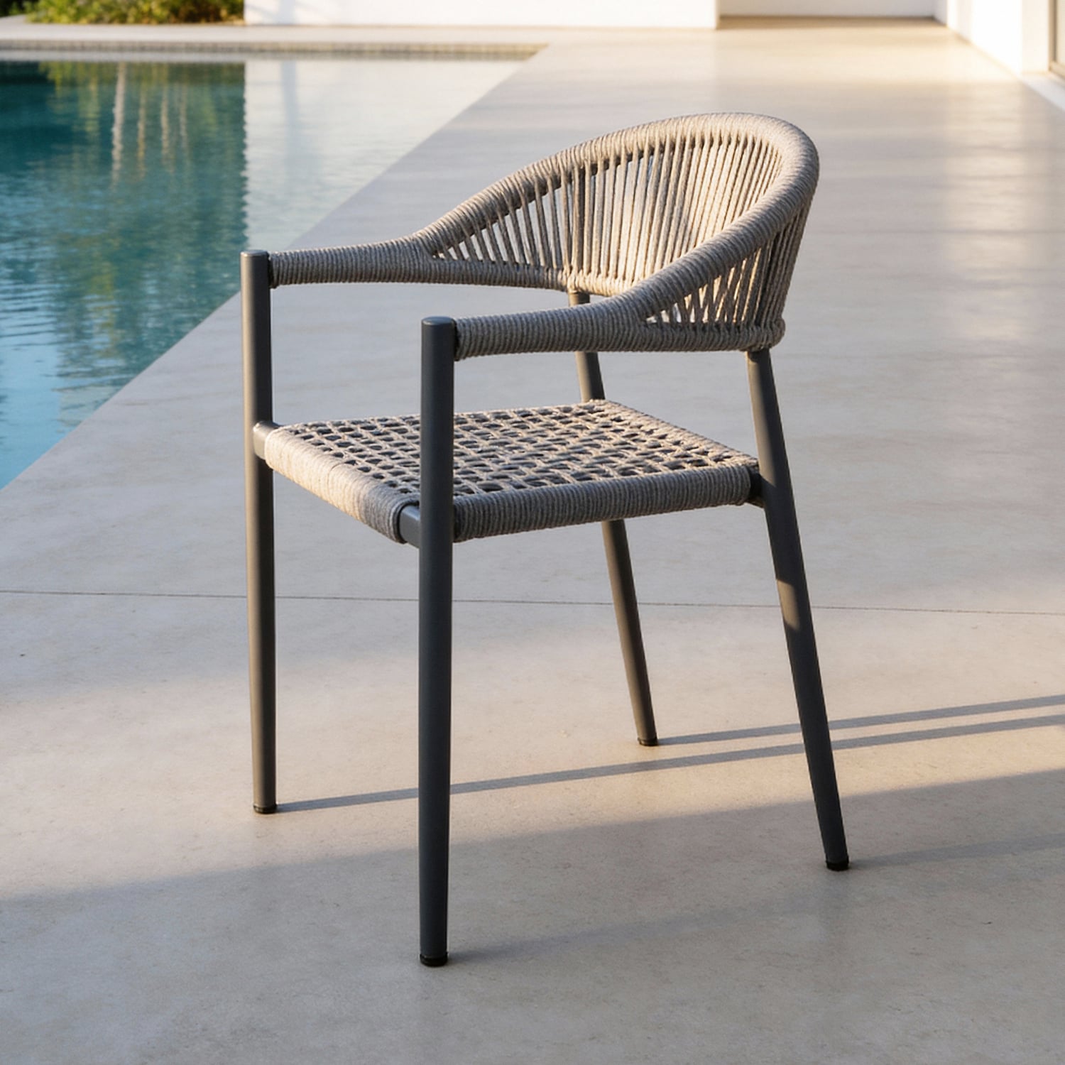 Aeliana Rope Weave Outdoor Dining Chairs