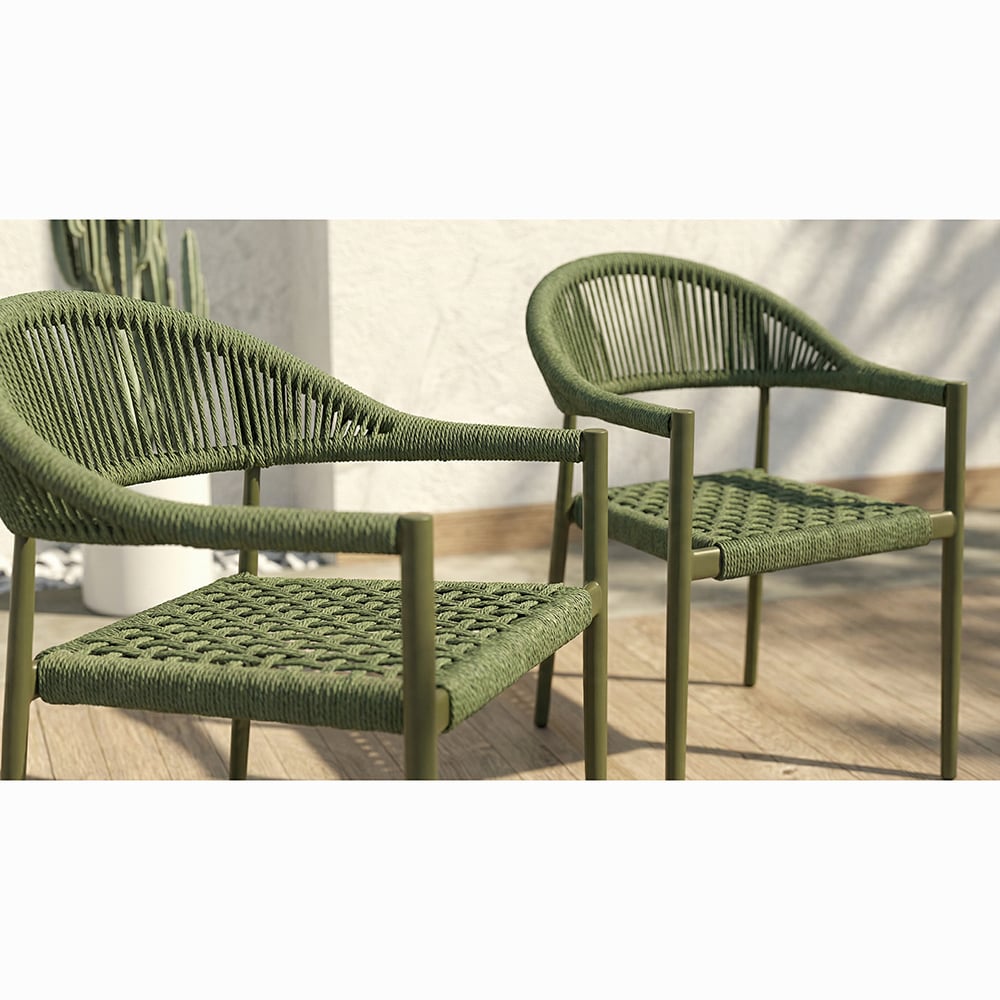 Aeliana Rope Weave Outdoor Dining Chairs