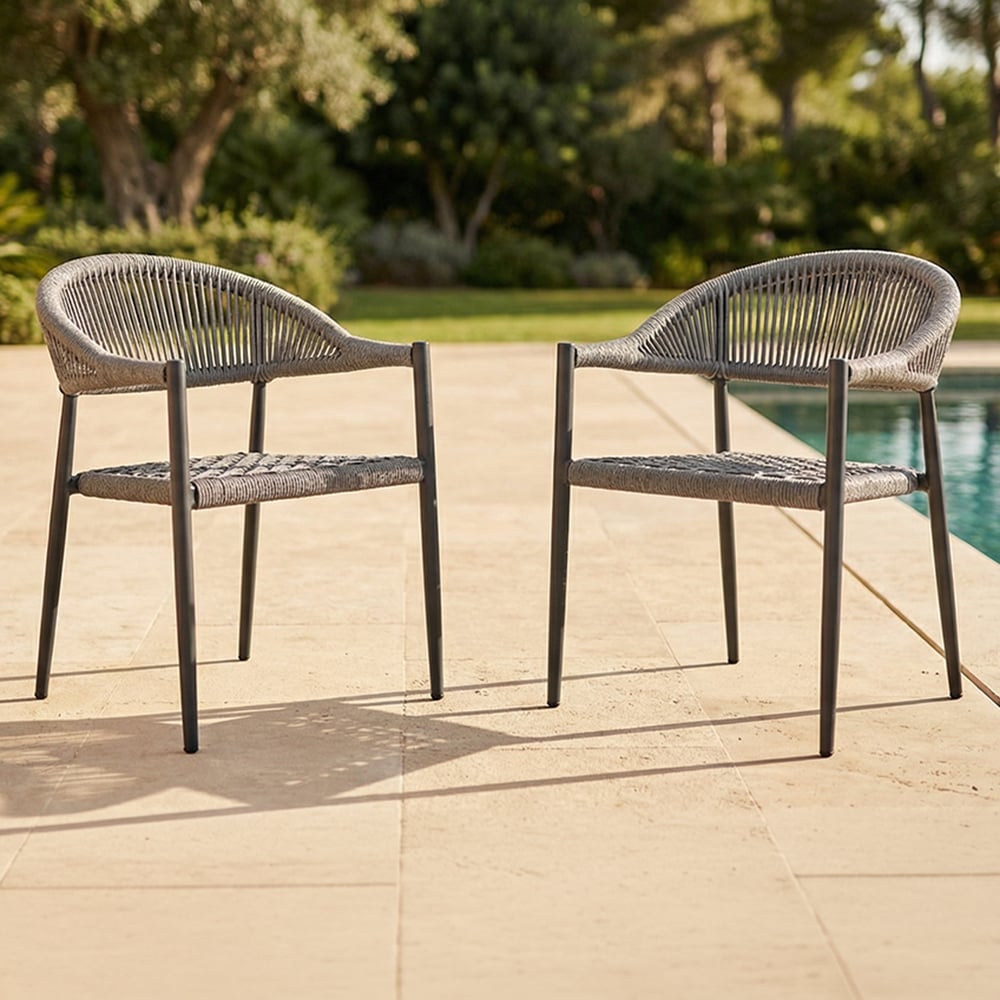 Aeliana Rope Weave Outdoor Dining Chairs