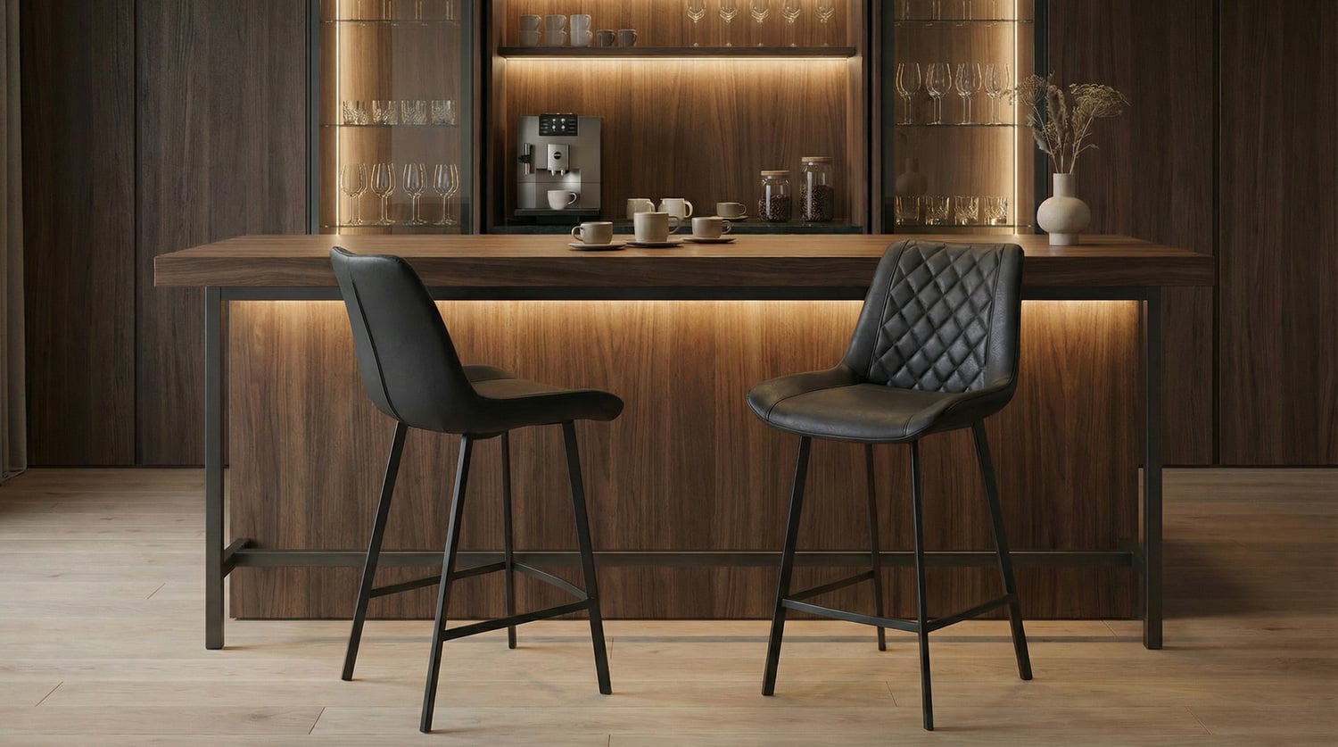 66cm-Magni-Faux-Leather-Barstools