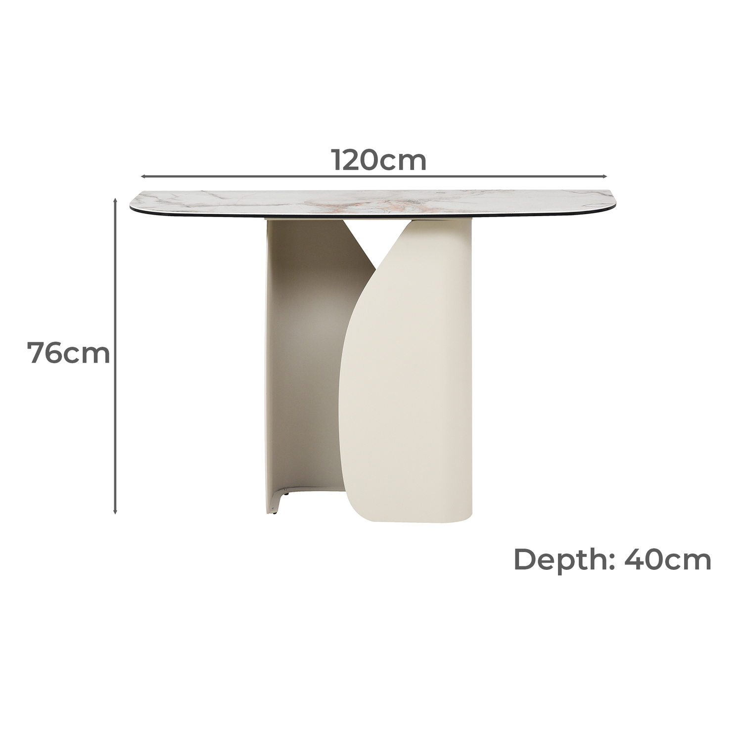 Milford Ceramic & Glass Console Table