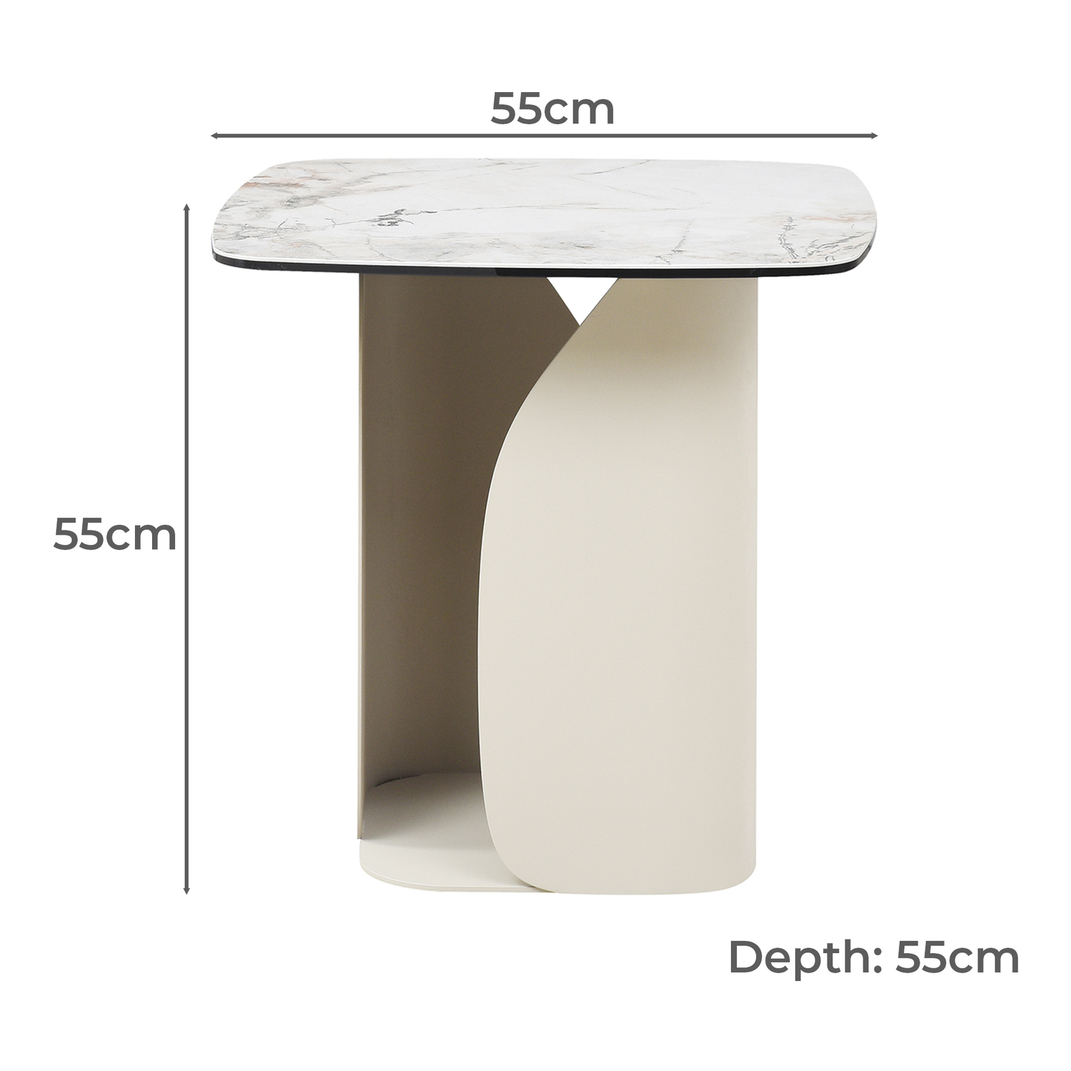 Milford Ceramic & Glass Side Table