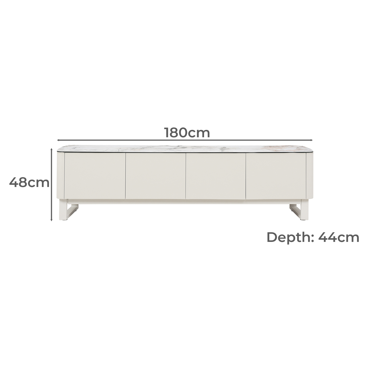 Milford Ceramic & Glass Lowline TV Unit