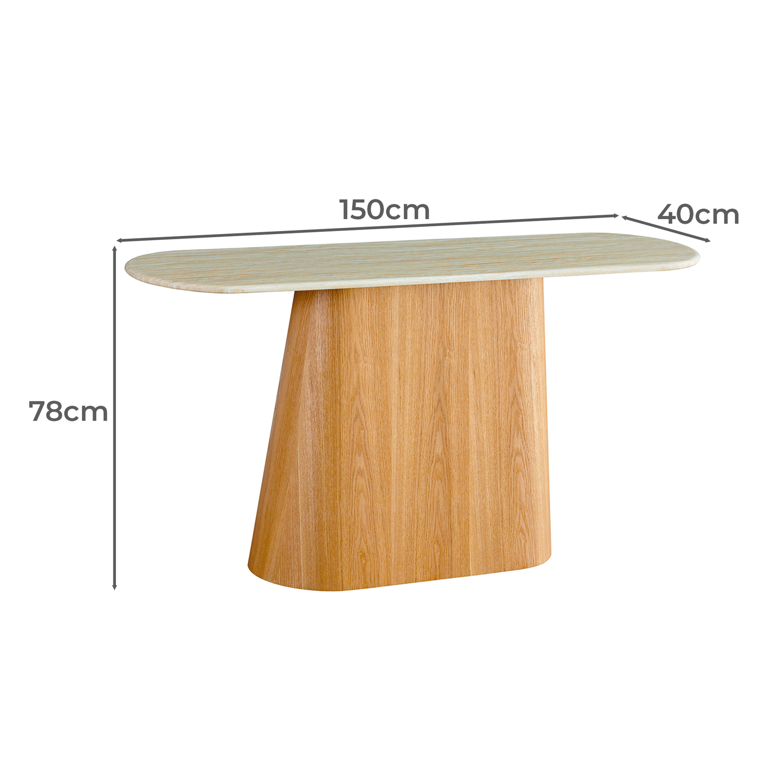 Wesley Travertine-Look Console Table
