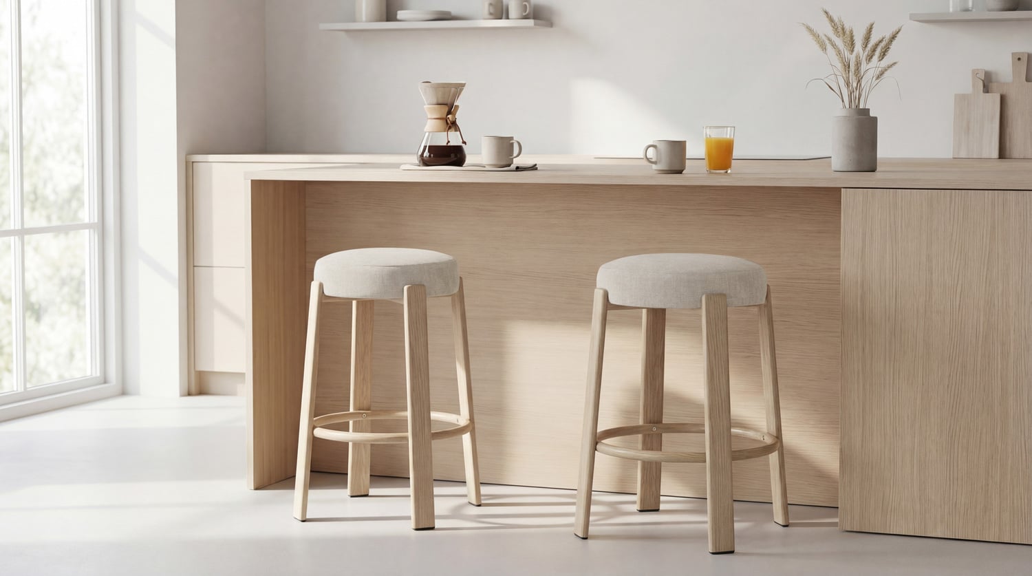63.5cm Orin Chenille Bar Stools