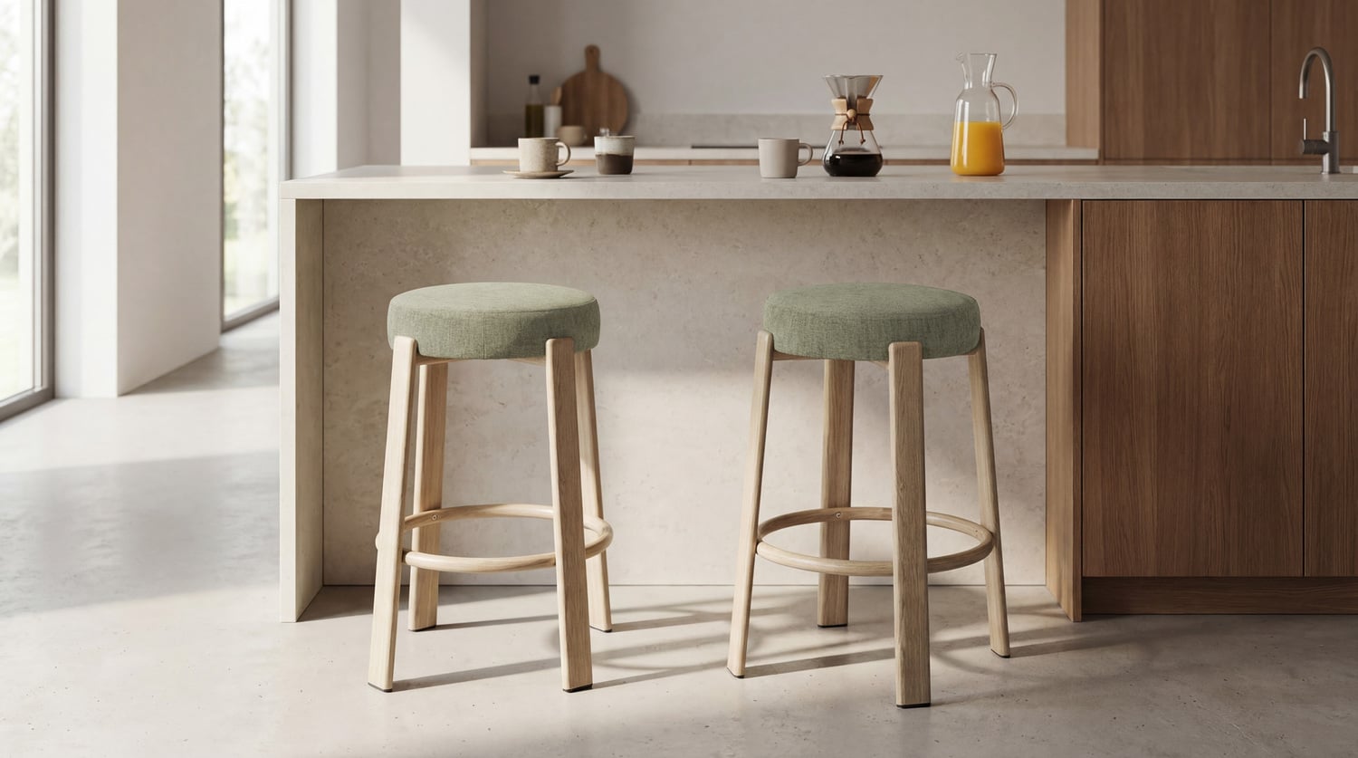 63.5cm Orin Chenille Bar Stools